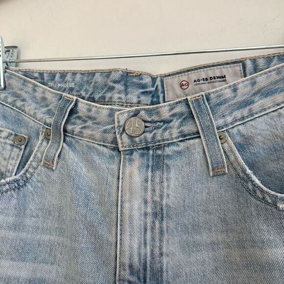 AG The Phoebe Women's High Waisted Distress Tapered Leg Denim Jeans Blue 27 - Picture 5 of 11